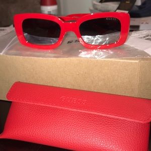 guess red sunglasses